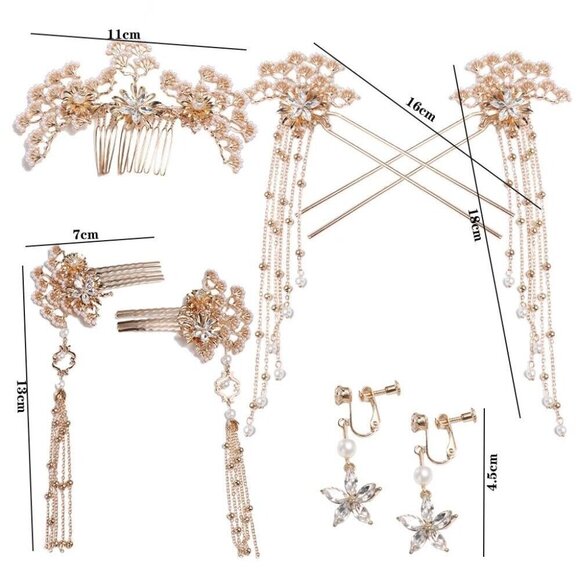 Chinese Hair Sticks Set Handmade Pearl Tassel Hair Accessories for Women Girls main image 6
